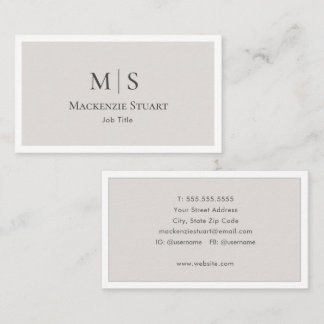 Elegantes Professionelles Einfaches Monogramm Mini Visitenkarte