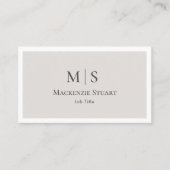 Elegantes Professionelles Einfaches Monogramm Mini Visitenkarte (Vorderseite)