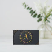 Elegantes Professionelles Einfaches Monogramm Mini Visitenkarte (Stehend Vorderseite)