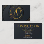 Elegantes Professionelles Einfaches Monogramm Mini Visitenkarte (Vorne/Hinten)