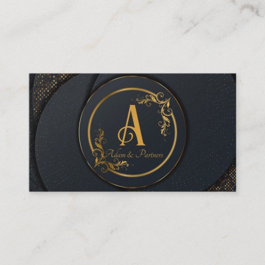 Elegantes Professionelles Einfaches Monogramm Mini Visitenkarte (Vorderseite)
