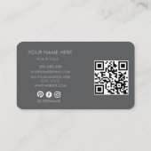 Elegantes Professionelles Einfaches Monogramm Mini Visitenkarte (Rückseite)