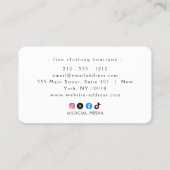 Elegantes Professionelles Einfaches Monogramm Mini Visitenkarte (Rückseite)