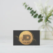 Elegantes Professionelles Einfaches Monogramm Mini Visitenkarte (Stehend Vorderseite)