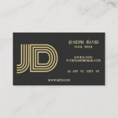 Elegantes Professionelles Einfaches Monogramm Mini Visitenkarte (Rückseite)