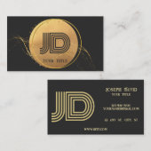 Elegantes Professionelles Einfaches Monogramm Mini Visitenkarte (Vorne/Hinten)
