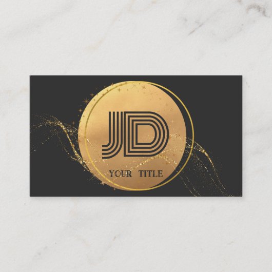 Elegantes Professionelles Einfaches Monogramm Mini Visitenkarte (Vorderseite)