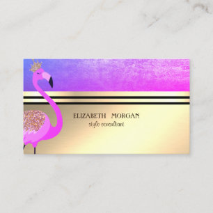 Elegantes Professionelles Gold, Streifen, Rosa Fl Visitenkarte