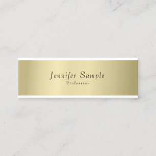 Elegantes professionelles goldenes Aussehen minima Mini Visitenkarte
