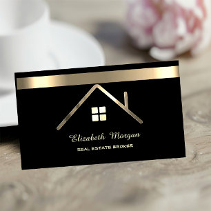 Elegantes professionelles goldenes Hausdach Streif Visitenkarte