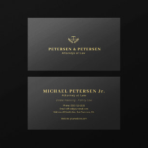Elegantes professionelles goldenes Logo Anwaltskan Visitenkarte