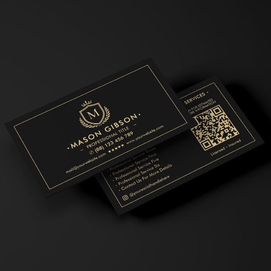 Elegantes professionelles Monogramm-Schild Krone S Visitenkarte