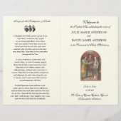 Elegantes Programm der katholischen Hochzeitsmesse (Vorderseite)