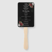 Elegantes Programm für Burgund und Rosa Blume Fächer (Rückseite)
