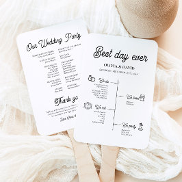 Elegantes Programm für den besten Tag je Hochzeits Fächer