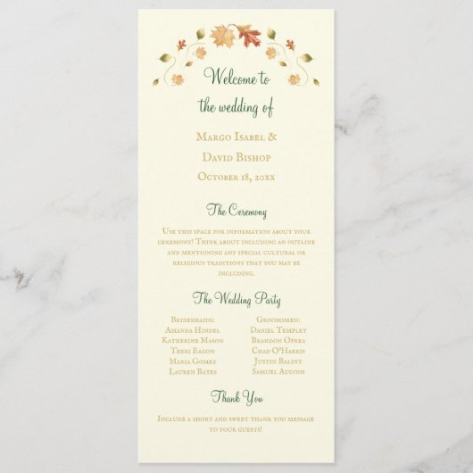 Elegantes Programm für den Herbstausstieg (Vorderseite)