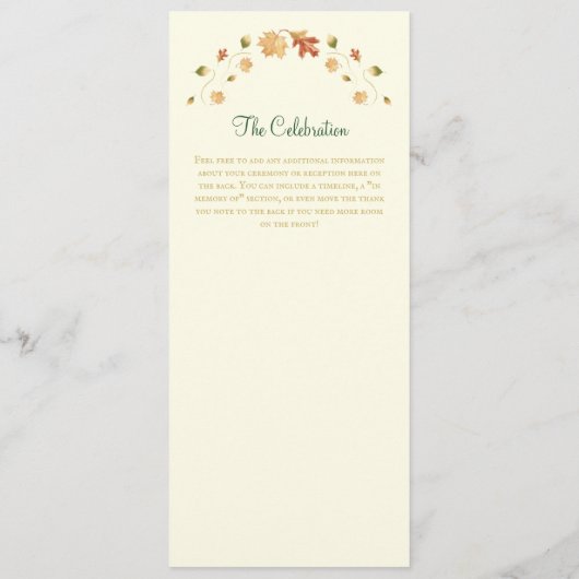 Elegantes Programm für den Herbstausstieg (Rückseite)