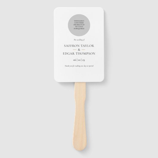 Elegantes Programm für moderne Hochzeitslogos Fächer (Vorderseite)