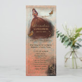 Elegantes Programm für Vintage Kupfer-Rose Quinceñ (Stehend Vorderseite)