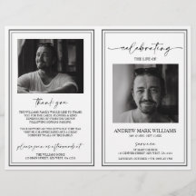 Elegantes Programm zur Beerdigung