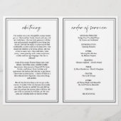 Elegantes Programm zur Beerdigung (Rückseite)