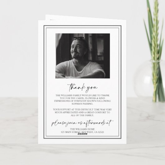 Elegantes Programm zur Beerdigung (Rückseite)