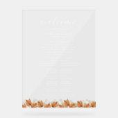 Elegantes Programm zur Hochzeit im Herbst der Herb Acrylschild (Vorderseite)