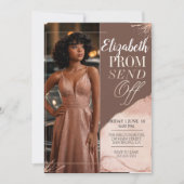Elegantes Prom Senden von Earth Pink Portrait-Foto Einladung (Vorderseite)
