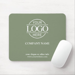 Elegantes Promotions-Logo in Salbeigrün Mousepad