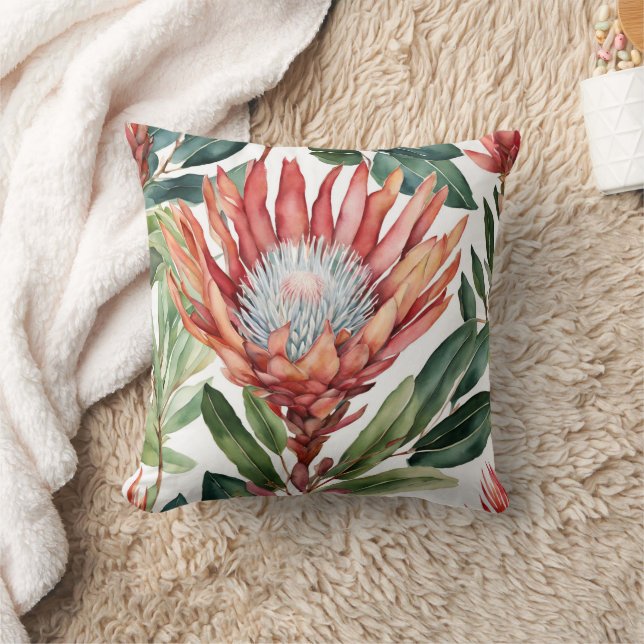 Elegantes Protea Accent Pillow Kissen (Decke)