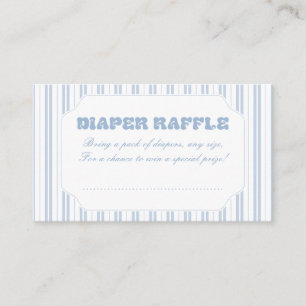 Elegantes Puderblau gestreiftes Muster Windel-Raff Begleitkarte
