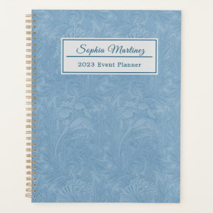 Elegantes Pulver Blaue Blüte PERSONALISIERT Planer