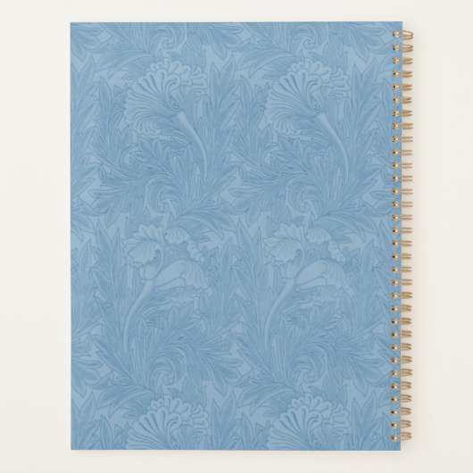 Elegantes Pulver Blaue Blüte | PERSONALISIERT Planer (Rückseite)