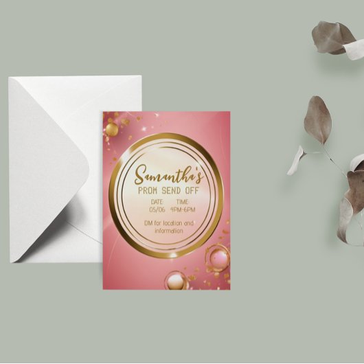 Elegantes Pulver Rosa Prom Einladung Flyer