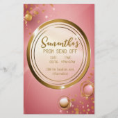 Elegantes Pulver Rosa Prom Einladung Flyer (Vorne)