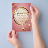 Elegantes Pulver Rosa Prom Einladung Flyer (Handgriff)