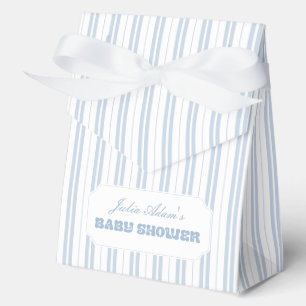 Elegantes, pulverblaues, gestreiftes Muster - Baby Geschenkschachtel