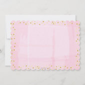 Elegantes Pumpkin Baby Dusche Wasserfarbe Rosa Gol Einladung (Rückseite)