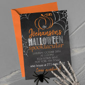 Elegantes Pumpkin Chalkboard Halloween-Party Einladung