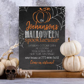 Elegantes Pumpkin Chalkboard Halloween-Party Einladung