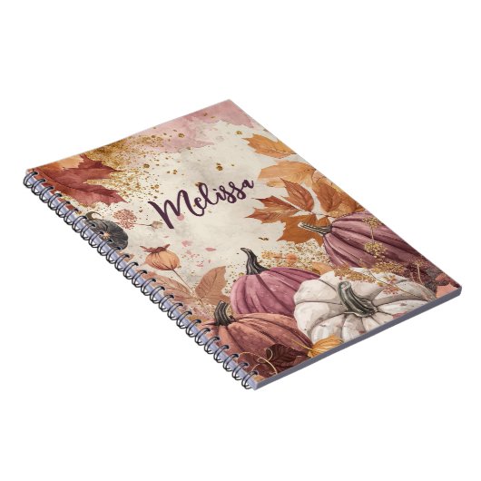 Elegantes Pumpkin Fallmuster Notizblock (Rechte Seite)