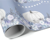 Elegantes Pumpkin-Muster | Dusty Blue Geschenkpapier (Rolleneckpunkt)