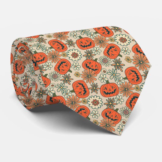 Elegantes Pumpkin-Muster Krawatte (Gerollt)
