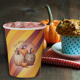 Elegantes Pumpkin Watercolor personalisiertes Must Pappbecher