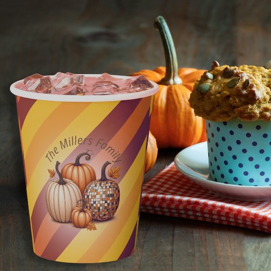 Elegantes Pumpkin Watercolor personalisiertes Must Pappbecher