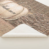 Elegantes Pumpkin White Gold Metallic Fall Country Sherpadecke (3/4)