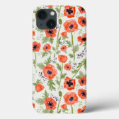 Elegantes Pupies Blumenmuster Case-Mate iPhone Hülle (Rückseite)