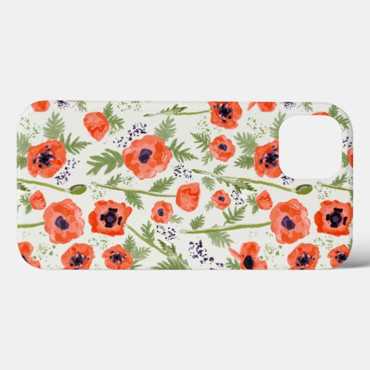 Elegantes Pupies Blumenmuster Case-Mate iPhone Hülle (Rückseite (Horizontal))