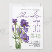 Elegantes Purple Blumen Garden Party Wasserfarbe Einladung (Vorderseite)