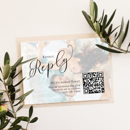 Elegantes QR Code Calligraphy UAWG Foto Begleitkarte